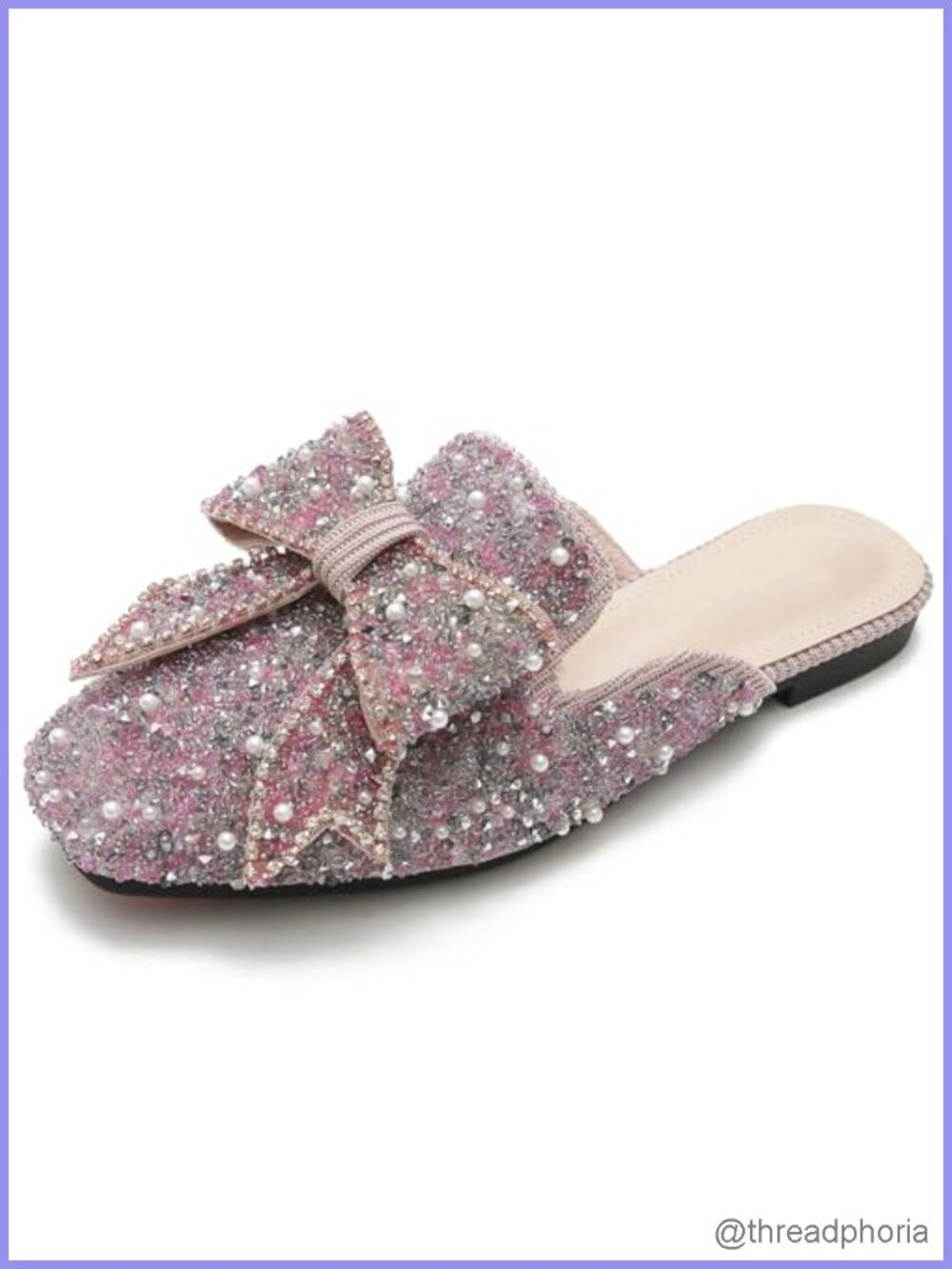 Suede Bow Mule Slip On Comfortable Square Toe Clog